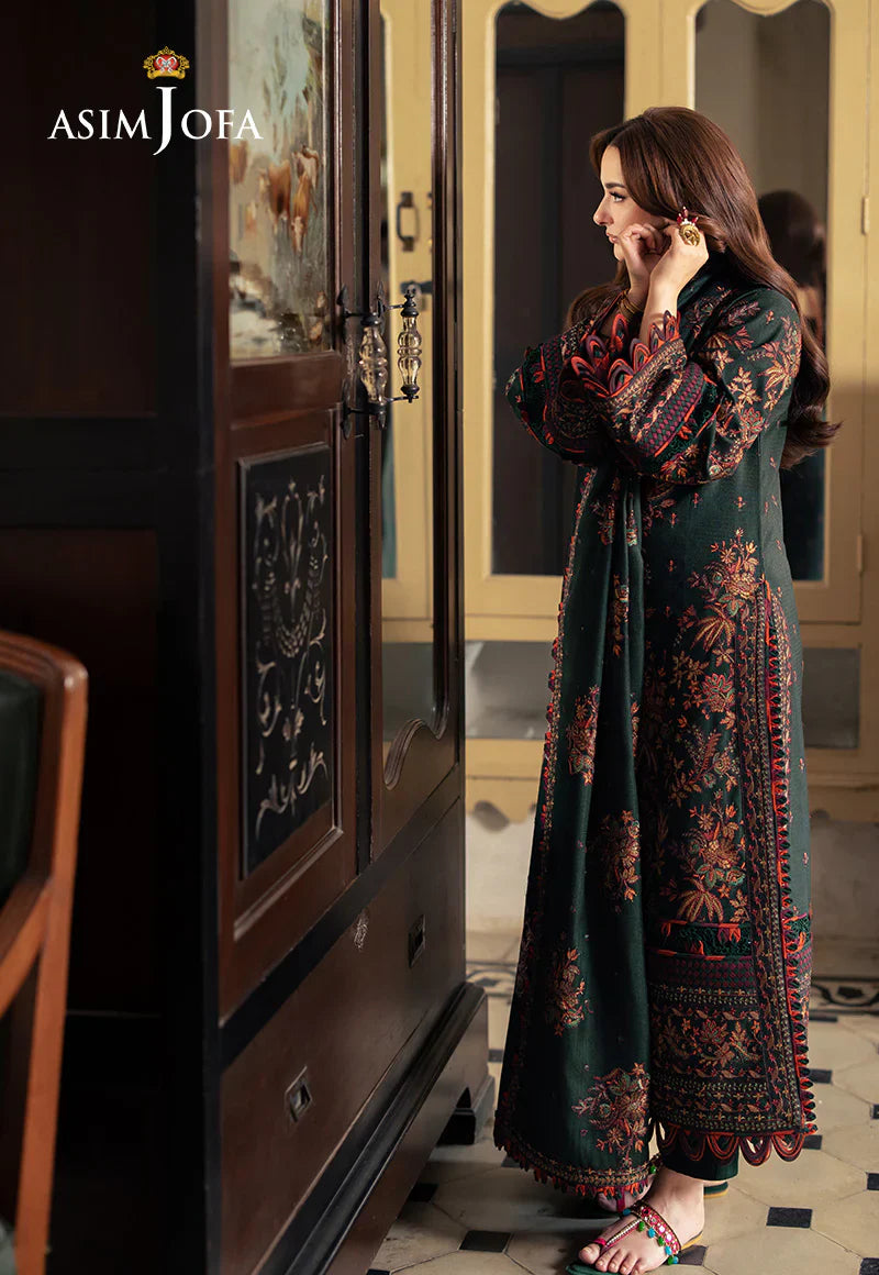 ASIM JOFA -3PC DHANAK EMBROIDERED UNSTICHED SUIT V259
