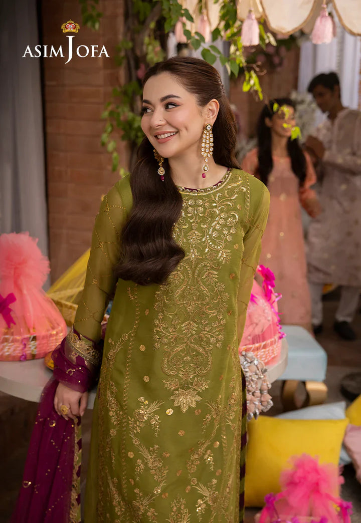 Dhanak 3PC Embroidered With Chiffon Embroidered Dupatta-V243