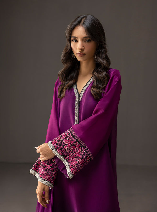 Zainab Chottani - 3 Piece Unstitched Embroidered and Printed SIlk Suit V226