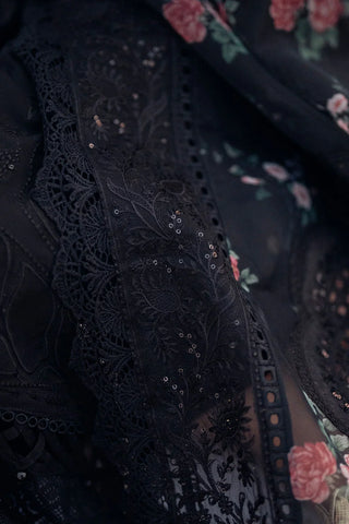 NUREH - 3PC LAWN EMBROIDERED SHIRT WITH COTTON NET PRINTED EMBROIDERED DUPATTA AND TROUSER V520