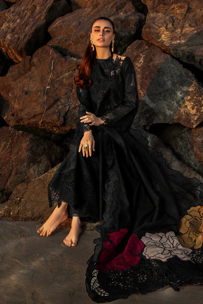 3 Pc Embroidered Lawn Shirt with Embroidered Organza Dupatta With Patches KH2640