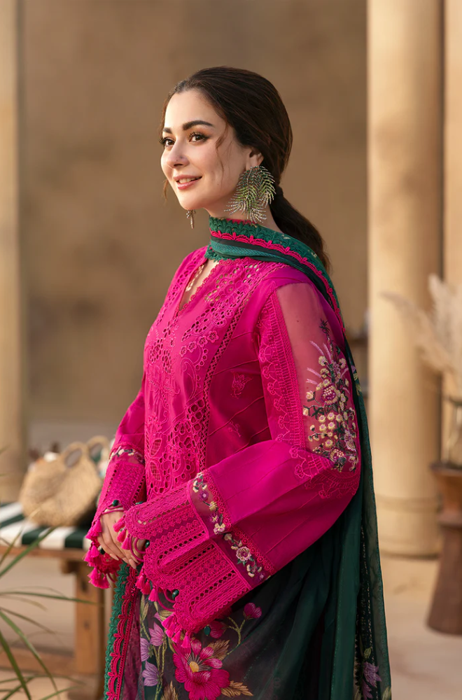 3PC Lawn Embroidered Shirt With Digital Printed Jacquard Dupatta 708