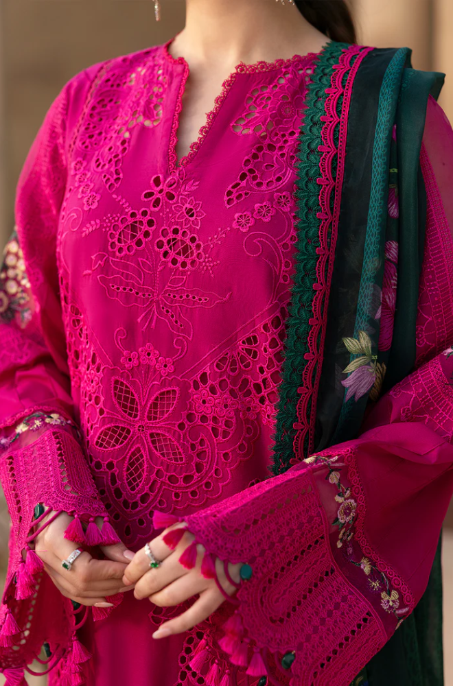 3PC Lawn Embroidered Shirt With Digital Printed Jacquard Dupatta 708