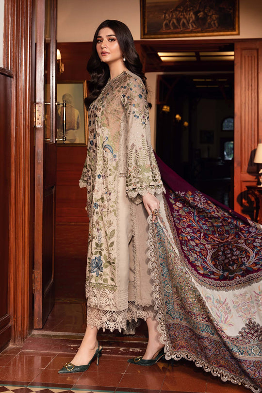 Lawn Embroidered Shirt with Digital printert jacquard dupatta V669