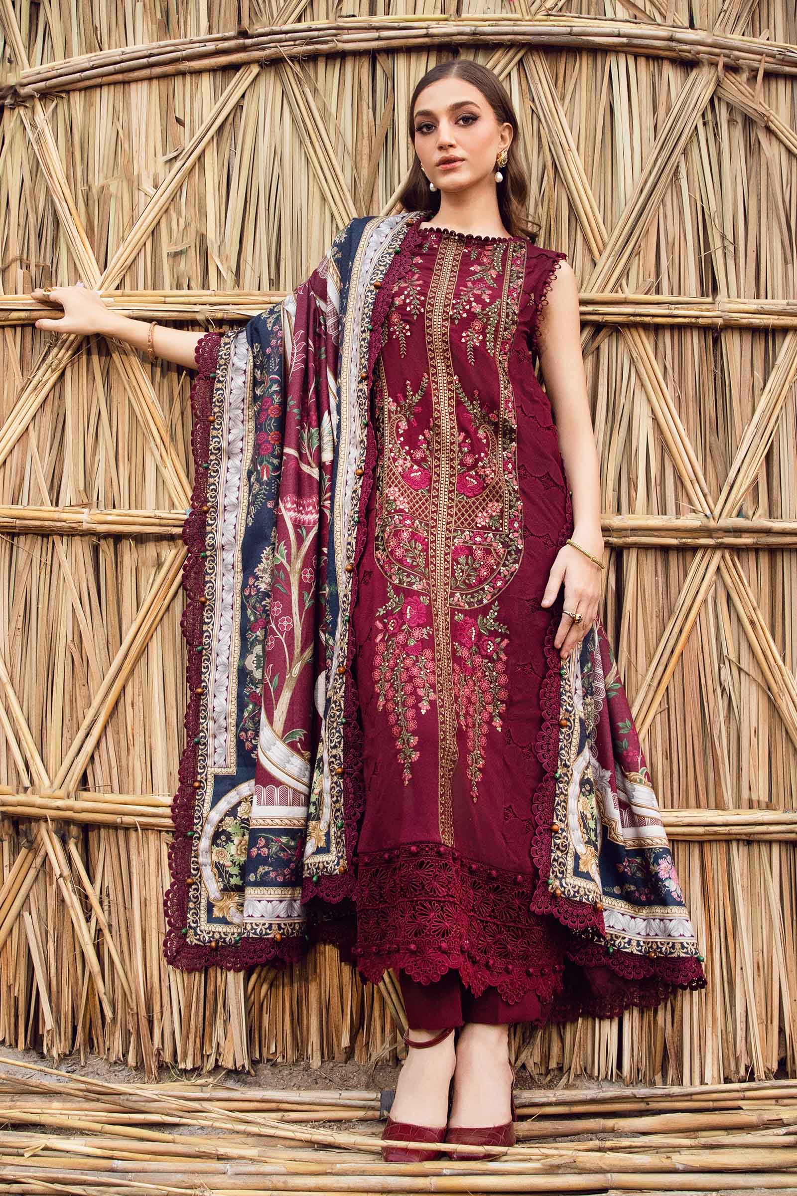 3 Piece Unstitched Printed Linen Suit | MPT- 674