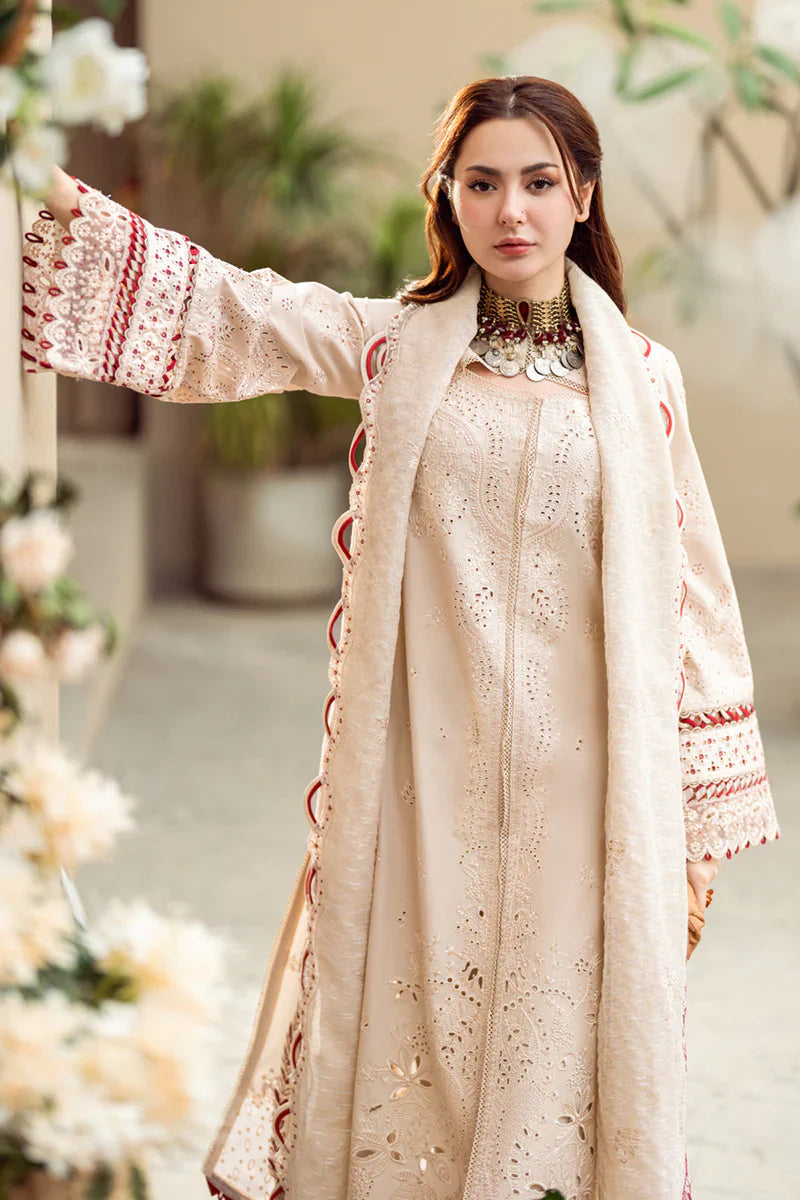 Click to enlarge 3Pc Embroidered Lawn Shirt with Embroidered Cotton Net Dupatta QL 2660