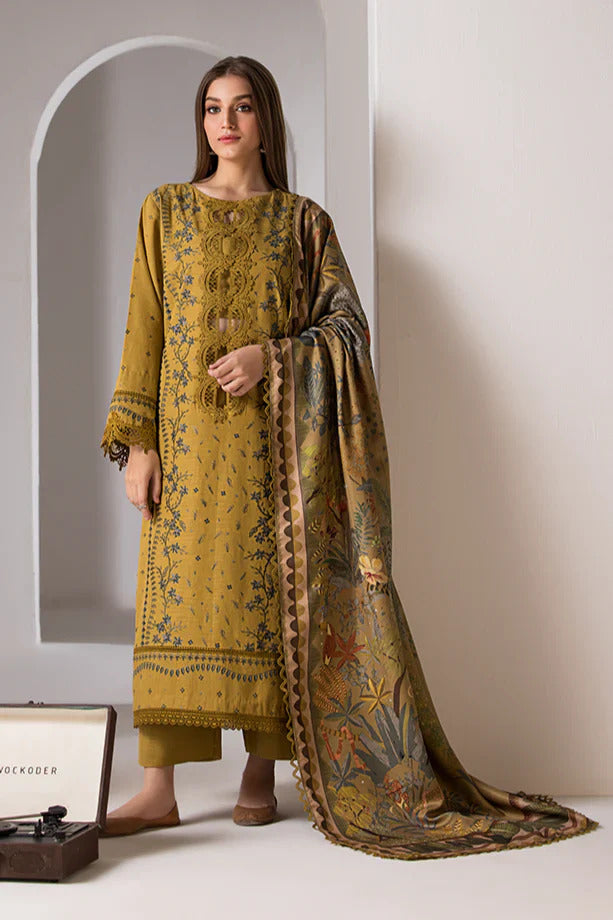 3 Piece Embroidered Lawn Shirt with Printed Poly Lawn Dupatta V59