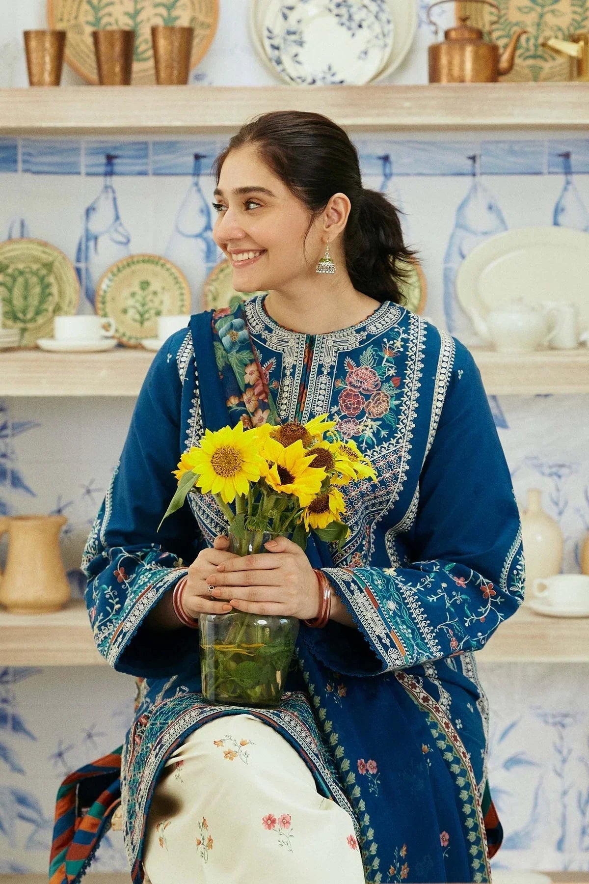 Dhanak-3PC Embroidered Shirt With Digital Printed Wool Shawl-668