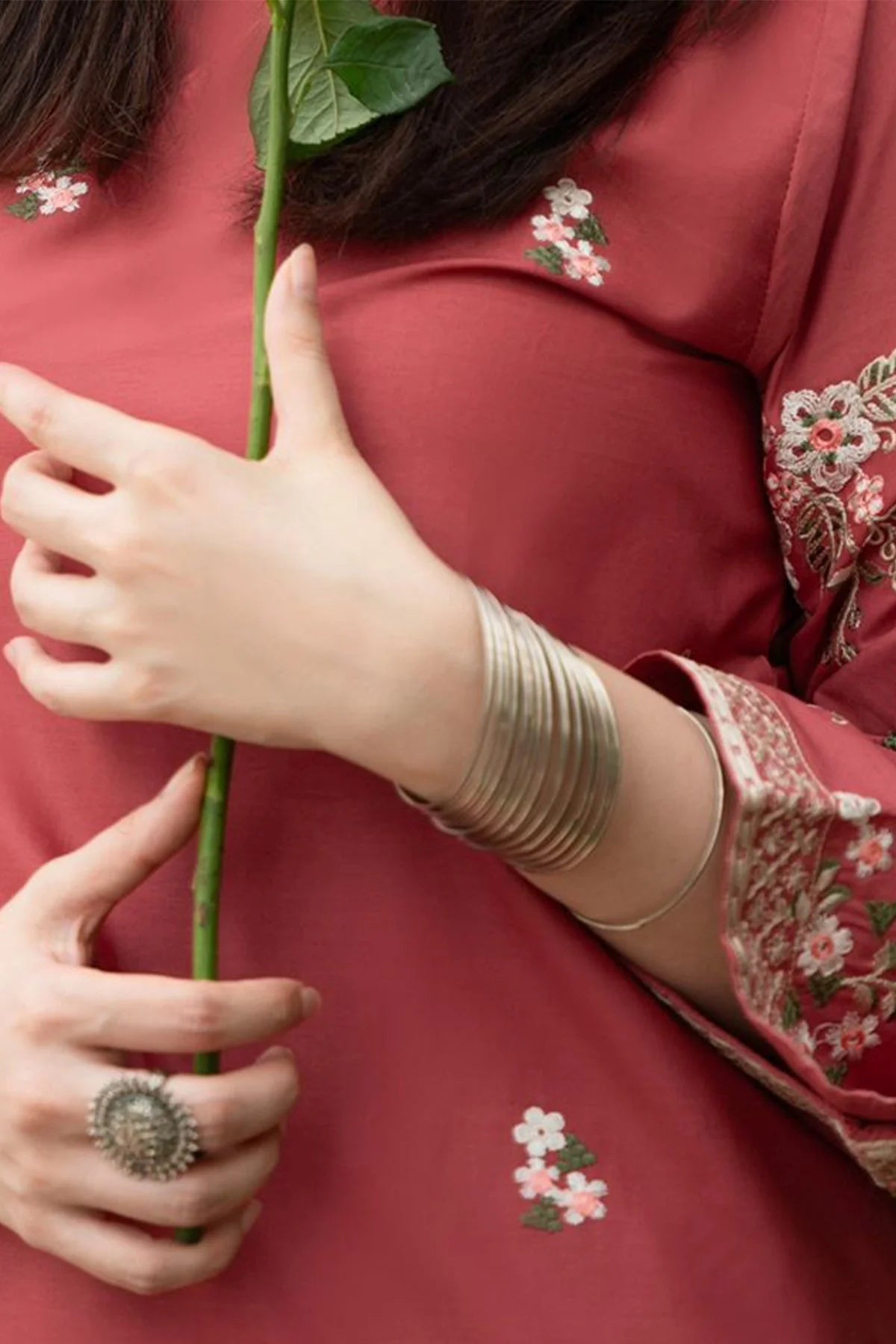 URGE 2PC DHANAK EMBROIDERED SHIRT AND TROUSER V103