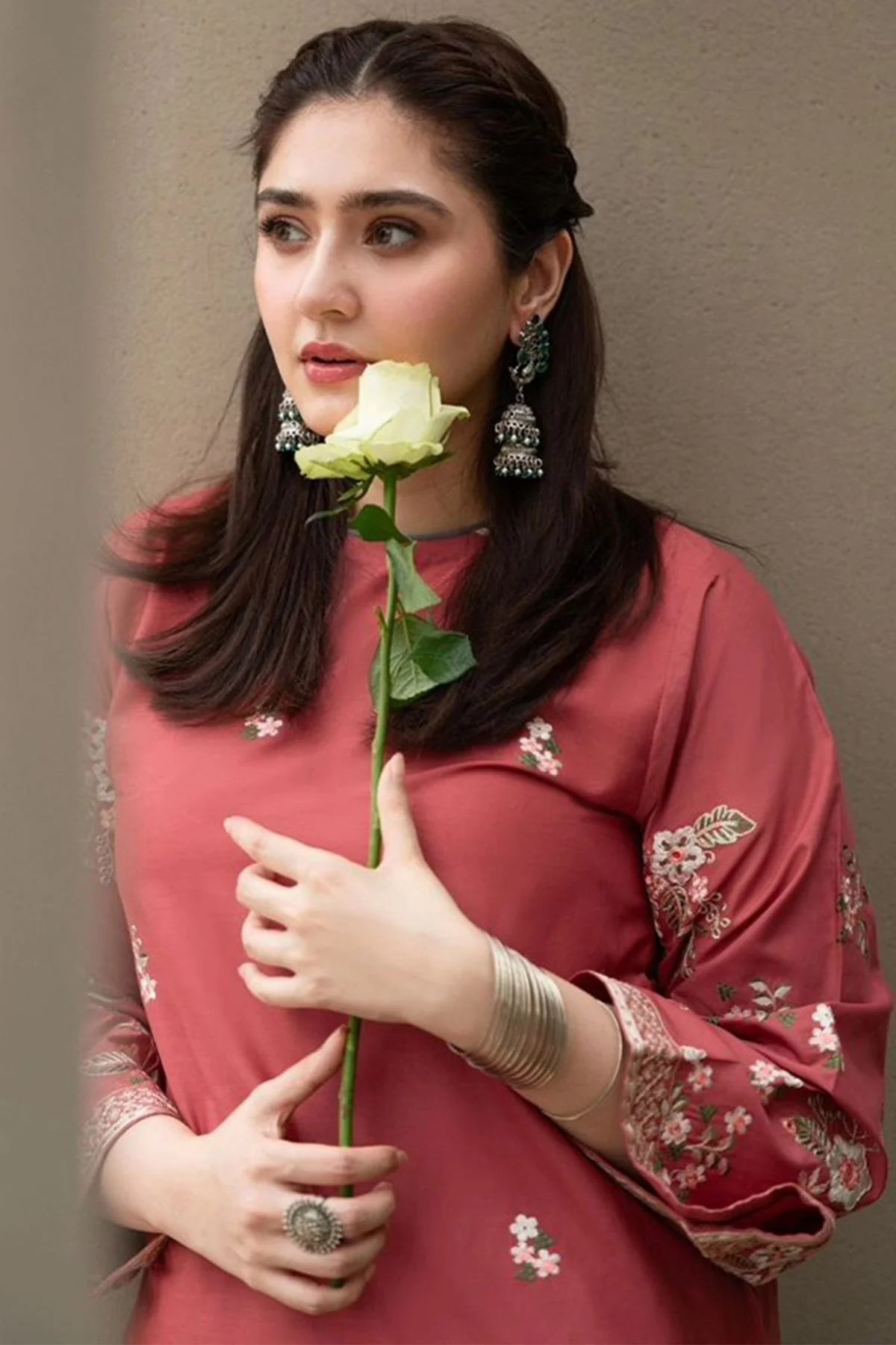 URGE 2PC DHANAK EMBROIDERED SHIRT AND TROUSER V103