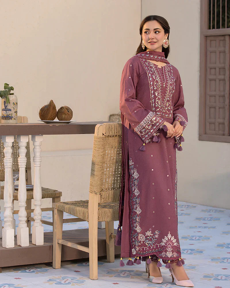 Dhanak-3PC Embroidered Shirt with Chiffon Embroidered Dupatta V1321 W