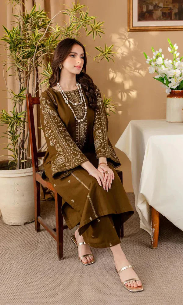 2 Piece Embroidered Lawn Shirt with Dyed Trouser BA68