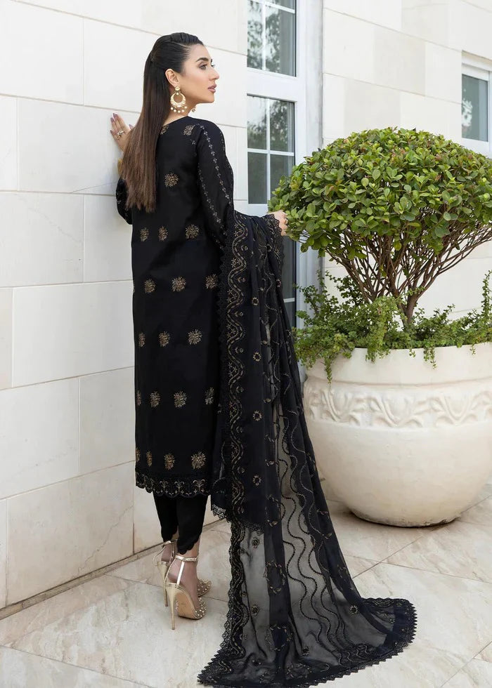 3 Pc Embroidered Lawn Shirt with Embroidered Organza Dupatta V06