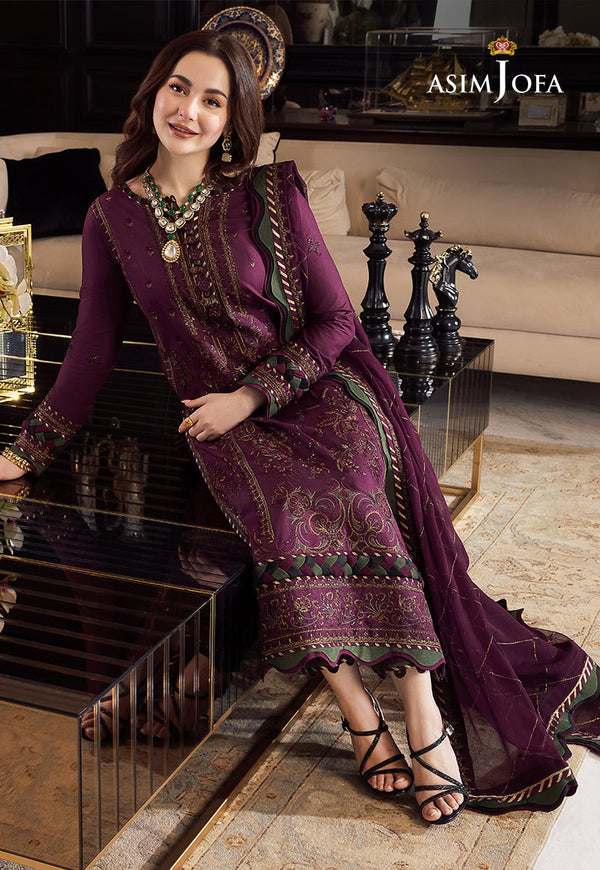 LAWN 3PC Embroidered With Chiffon Embroidered Dupatta 668
